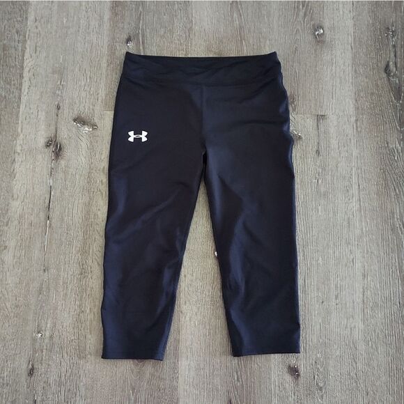 Under Armour Youth XL Fitted Leggings Black Heat Gear Stretch Girls YXL - Picture 1 of 5